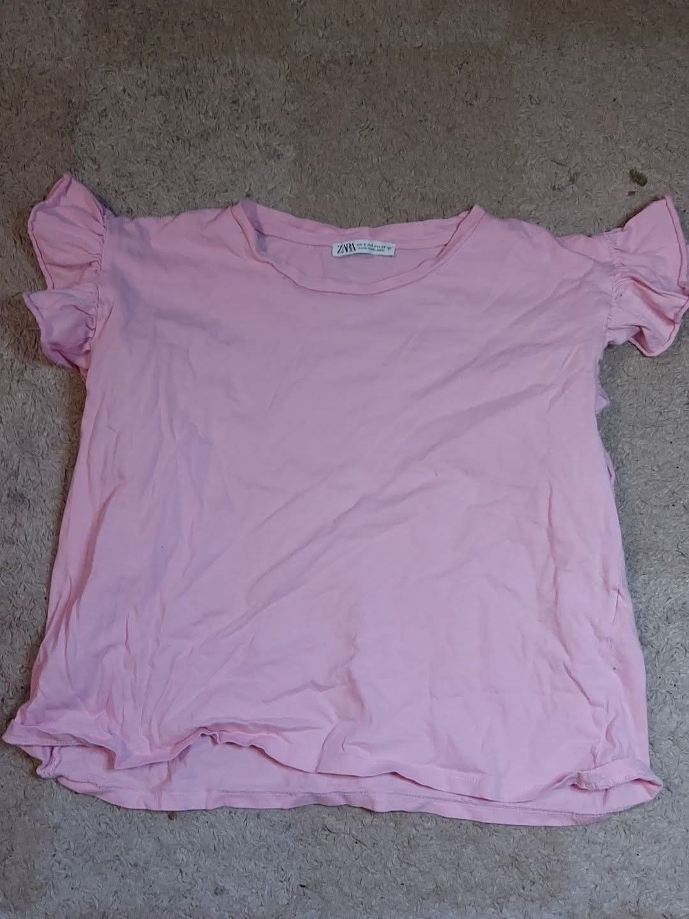 Zara Light Pink Ruffle Sleeve Tee